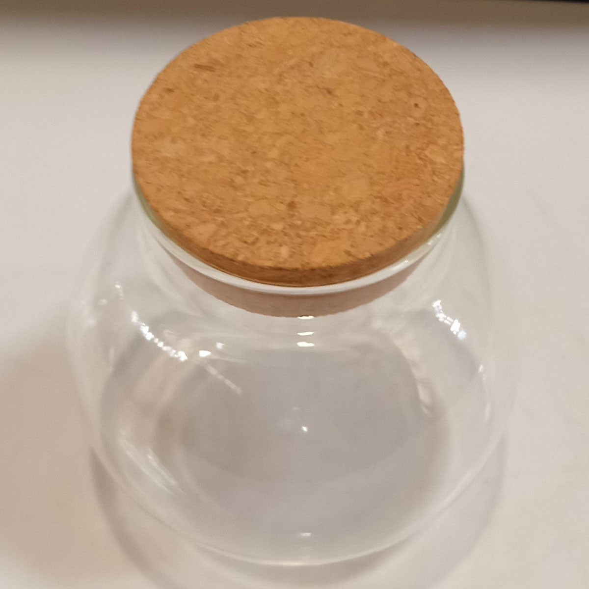 Pote Borossilicato 200ml com Tampa Cortiça Transparente para Alimentos