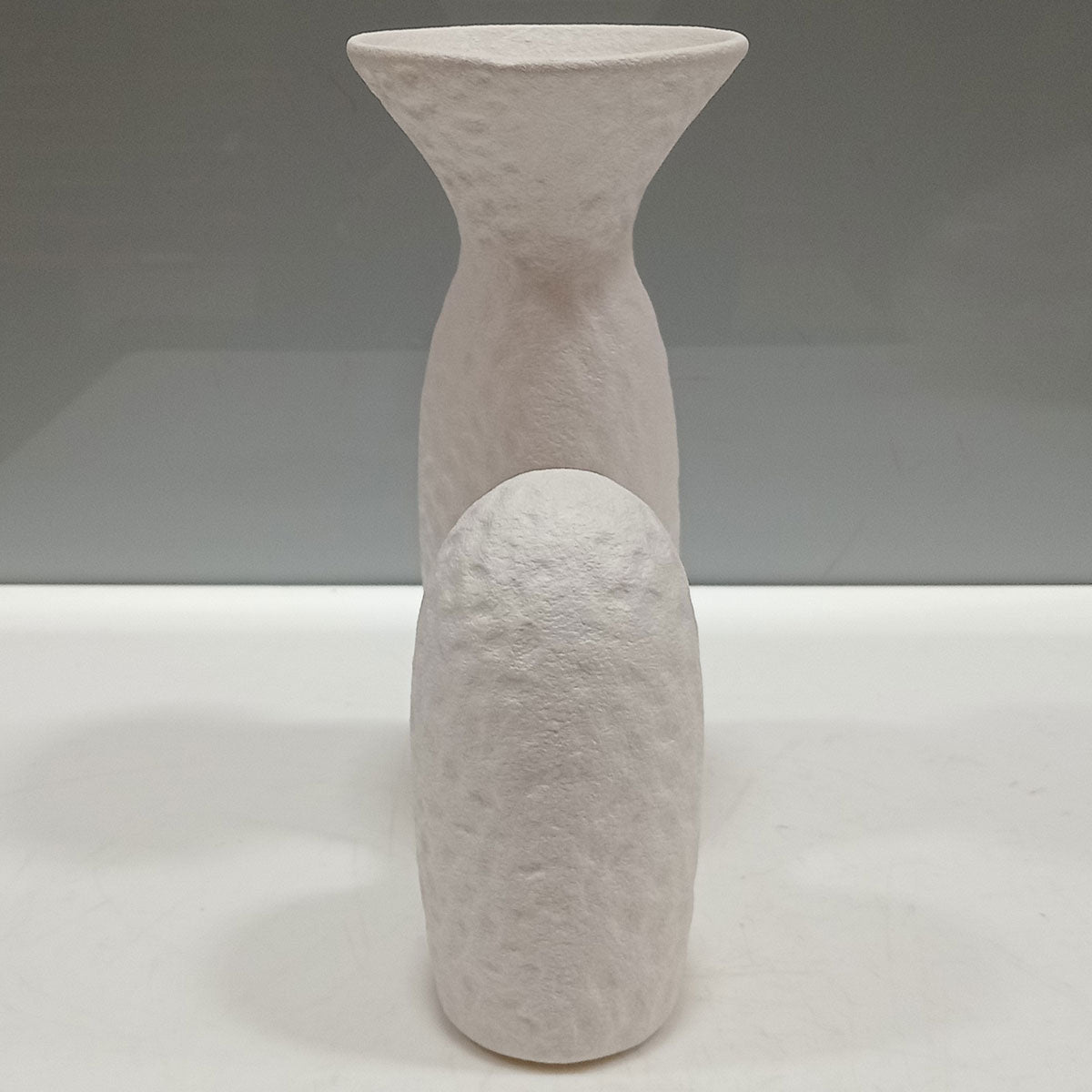 Vaso de Cerâmica Branco 19x14cm para Decoração de Ambientes