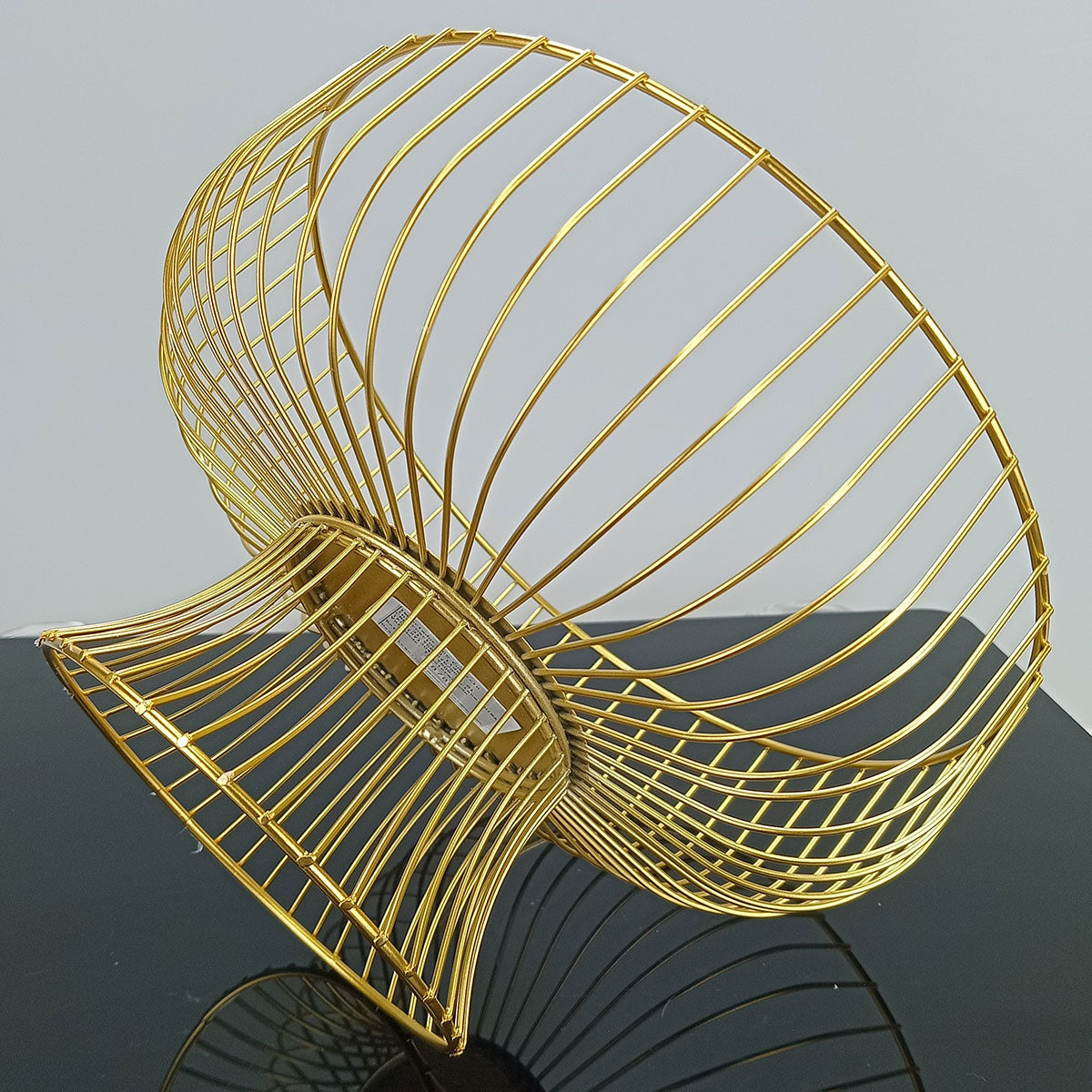 Fruteira Dourada de Metal 15x26cm para Frutas - Organizador Elegante