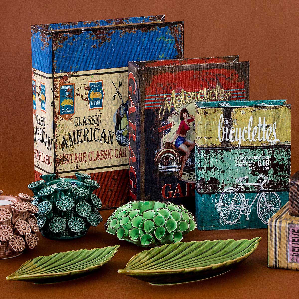 Conjunto de Caixas Organizadoras MDF Multicolorido 3 Peças - Grande, Médio, Pequeno