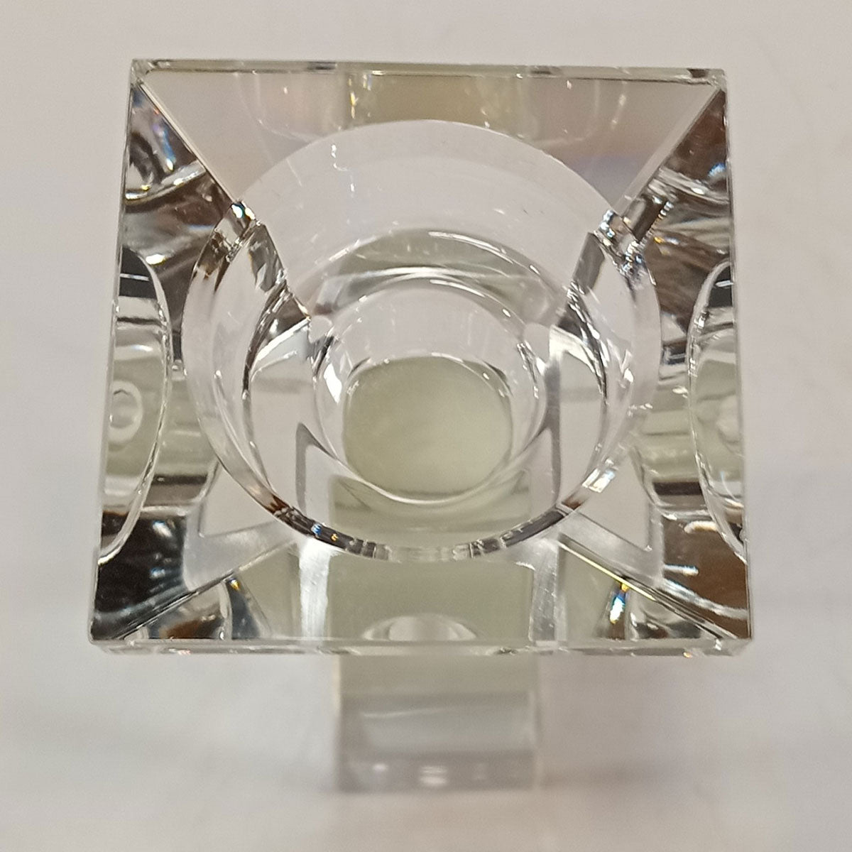 Castiçal de Cristal Transparente 17x6cm para Decoração Elegante
