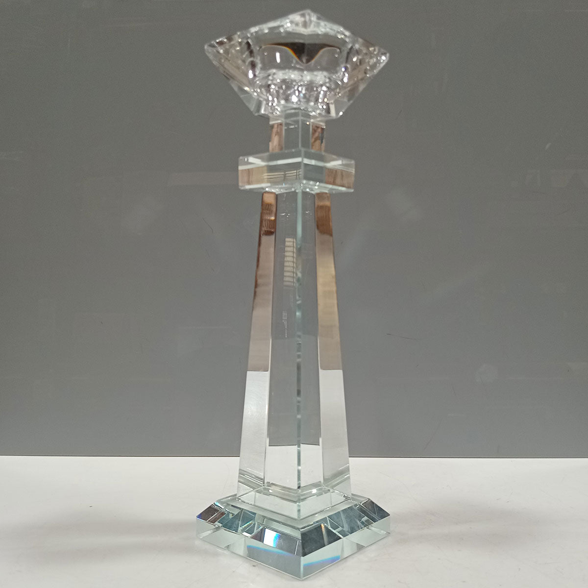 Castiçal de Cristal Transparente 24x6cm para Velas - Decoração Elegante