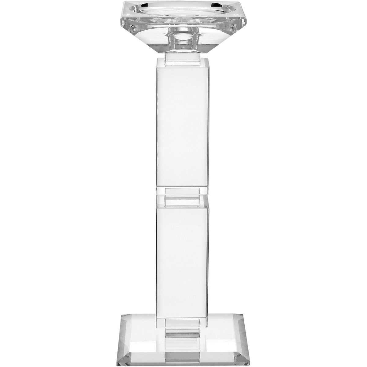 Castiçal de Cristal Transparente 28x9cm para Velas Decorativas