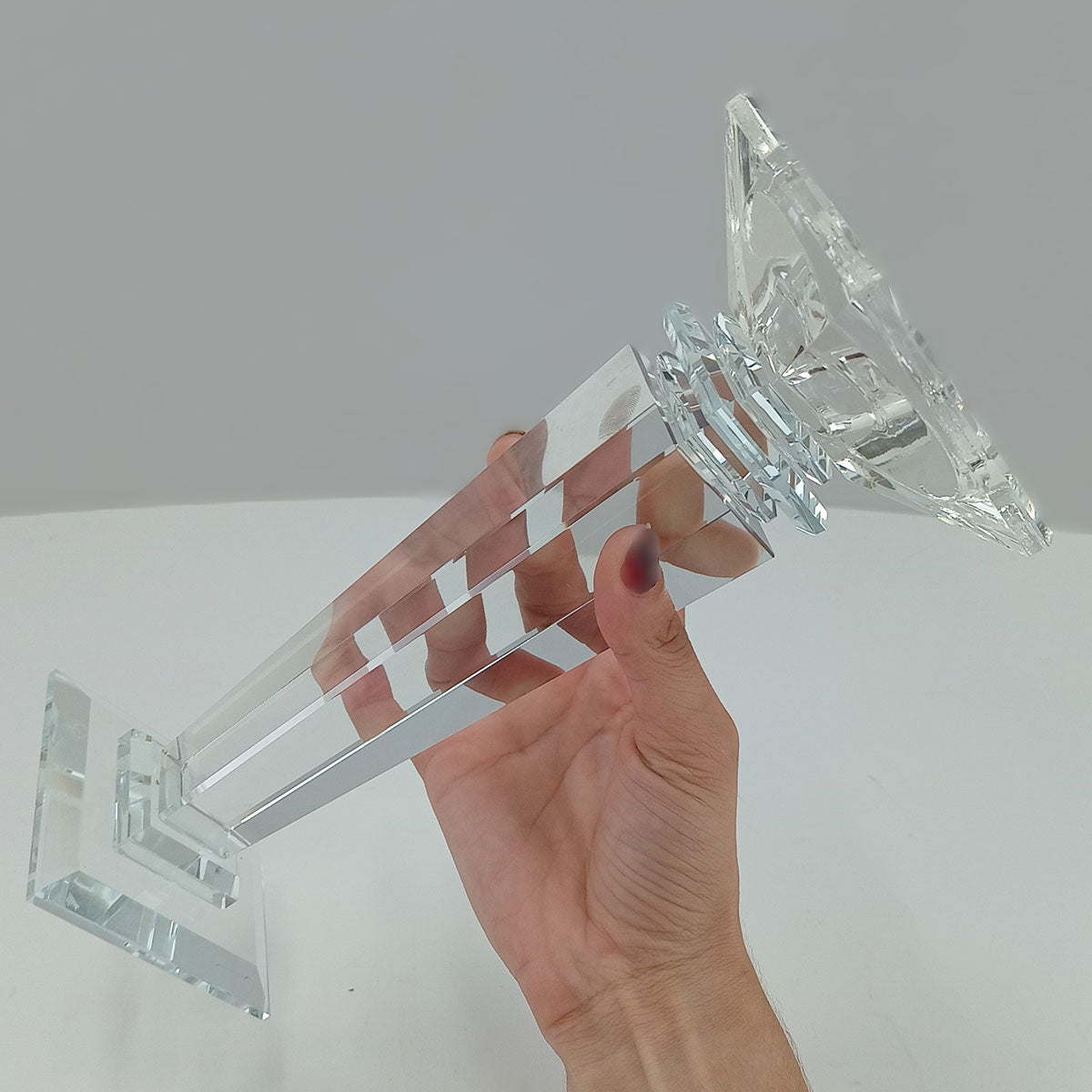 Castiçal de Vidro Transparente 24,1cm para Velas - Elegante e Sofisticado