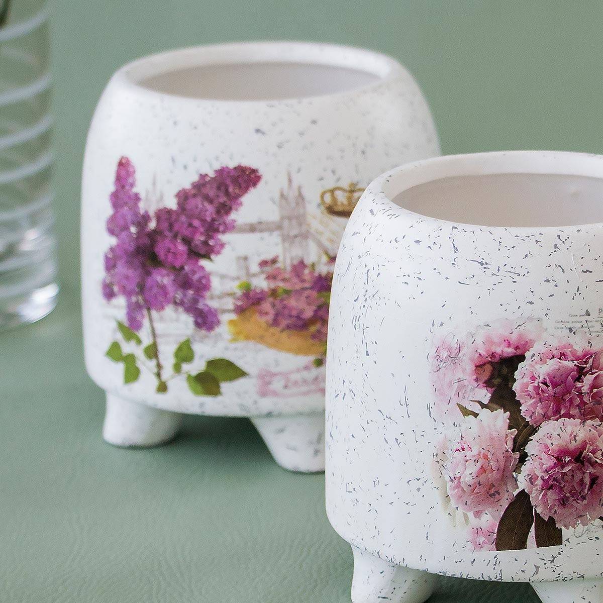 Cachepô de Cerâmica Colorido 9x9cm para Plantas Decorativas