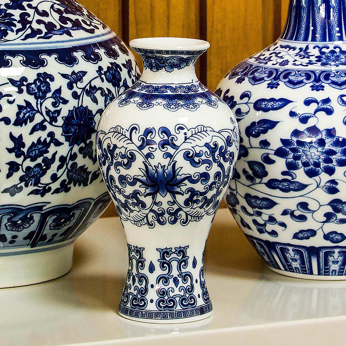 Vaso de Cerâmica Azul 14x8x8cm para Decoração Elegante