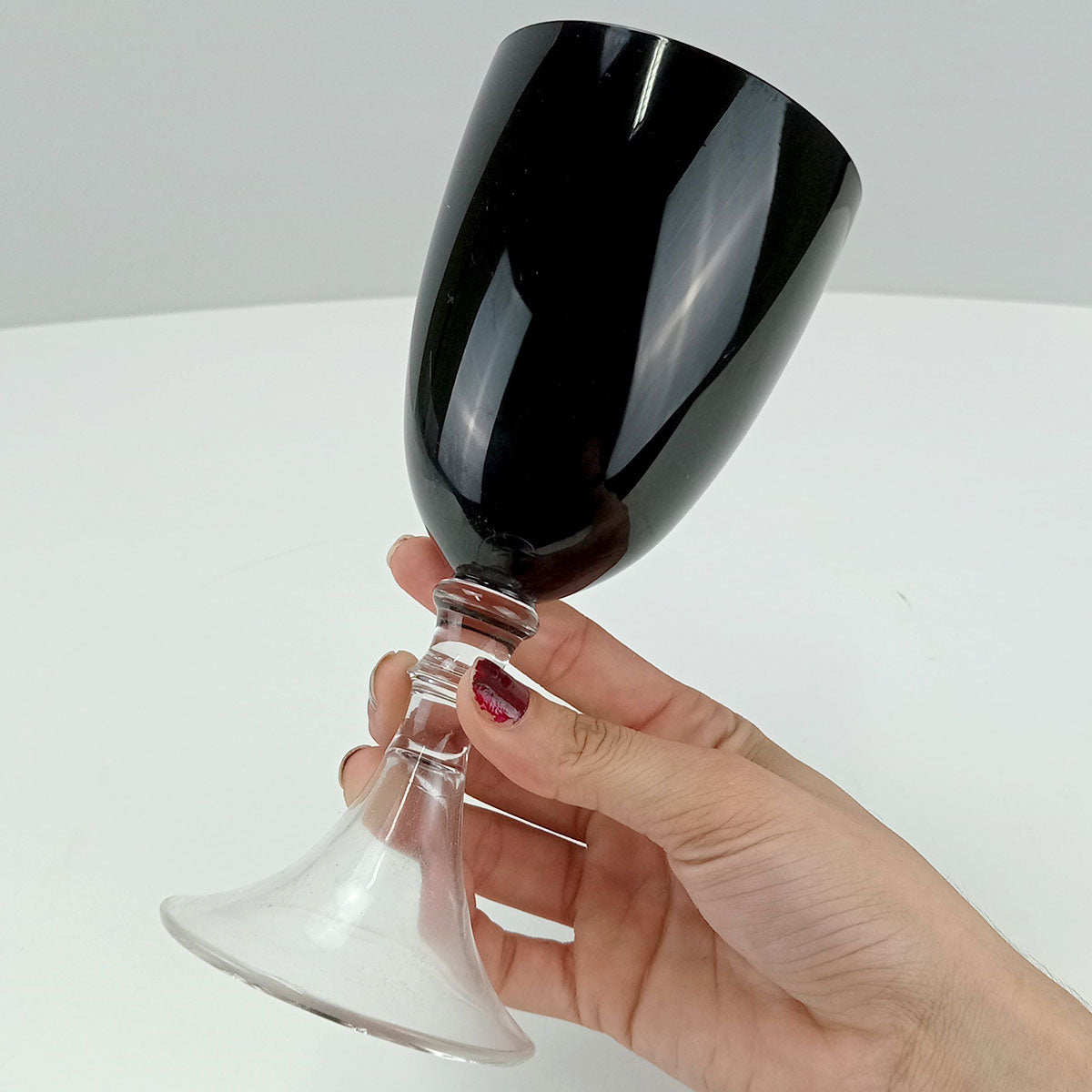 Jogo de Taças de Água Vidro Preto 480ml 6 Peças 20x9x9cm