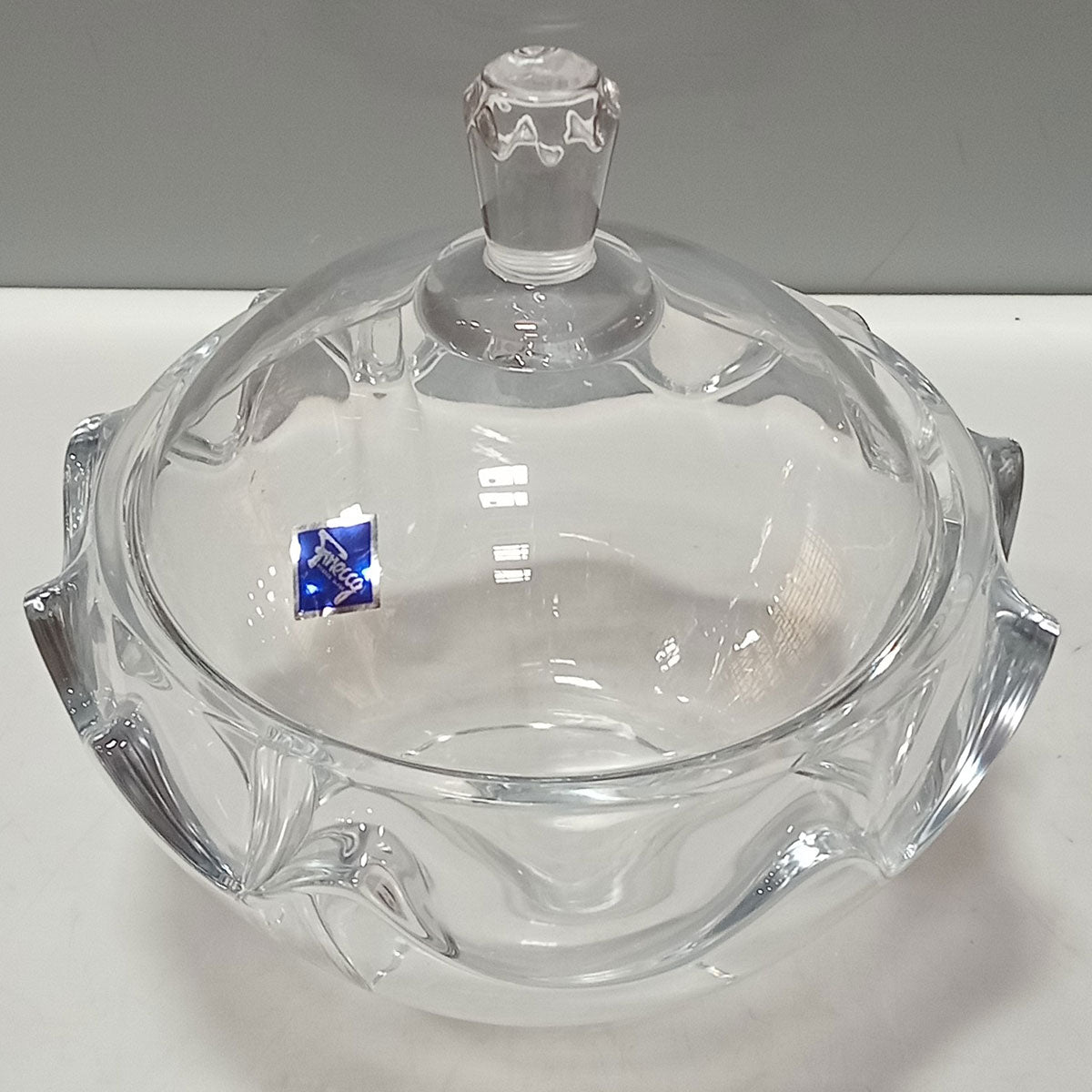 Potiche de Vidro Transparente Cancan 18x18cm com Tampa