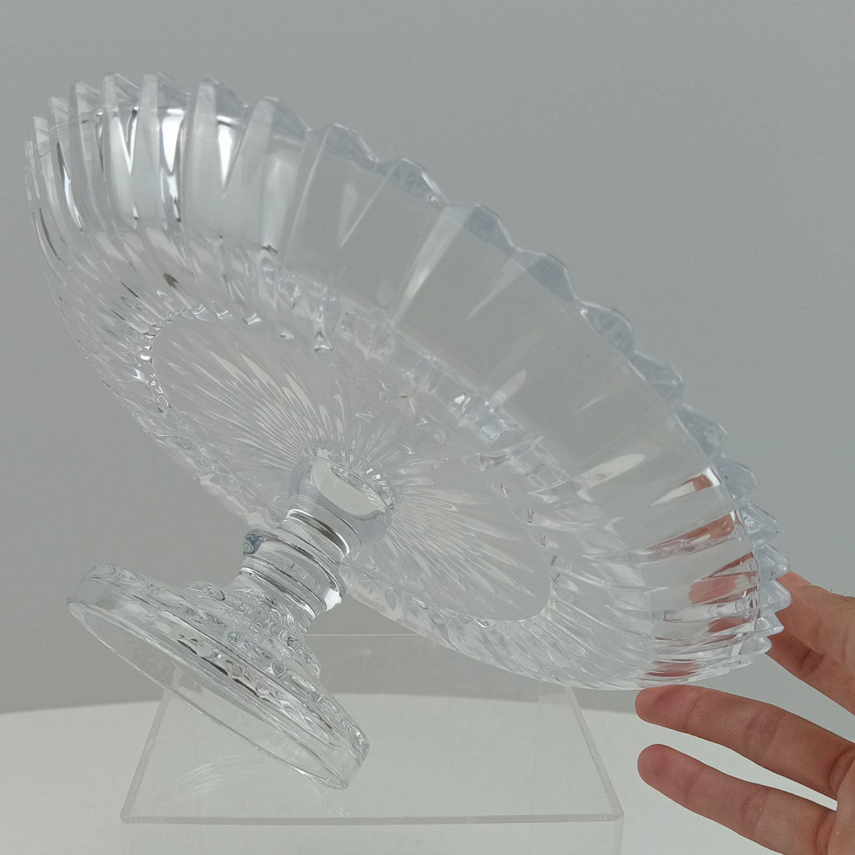 Centro de Mesa Decorativo em Vidro Transparente 11x30cm Elegante