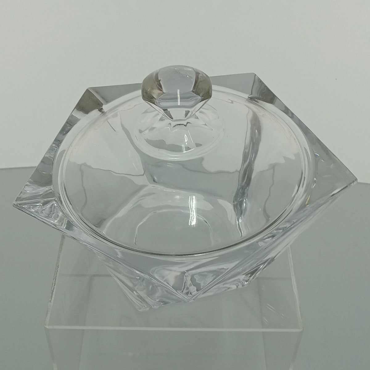 Potiche de Vidro Transparente Oasis 15x20cm com Tampa