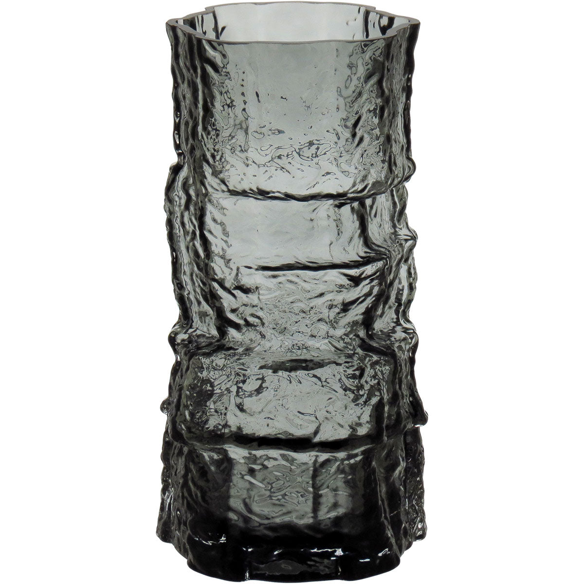Vaso Vidro 25x11x11cm Cinza