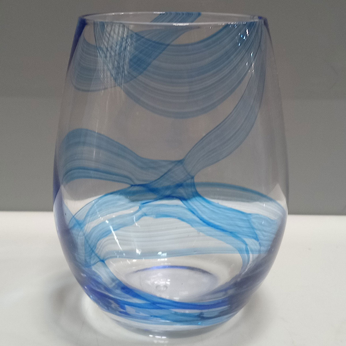 Vaso Decorativo de Vidro Azul 12x9cm - Ideal para Arranjos Florais