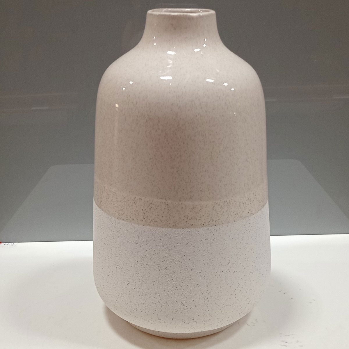 Vaso de Cerâmica Marfim 30x18cm para Decoração e Arranjos Florais