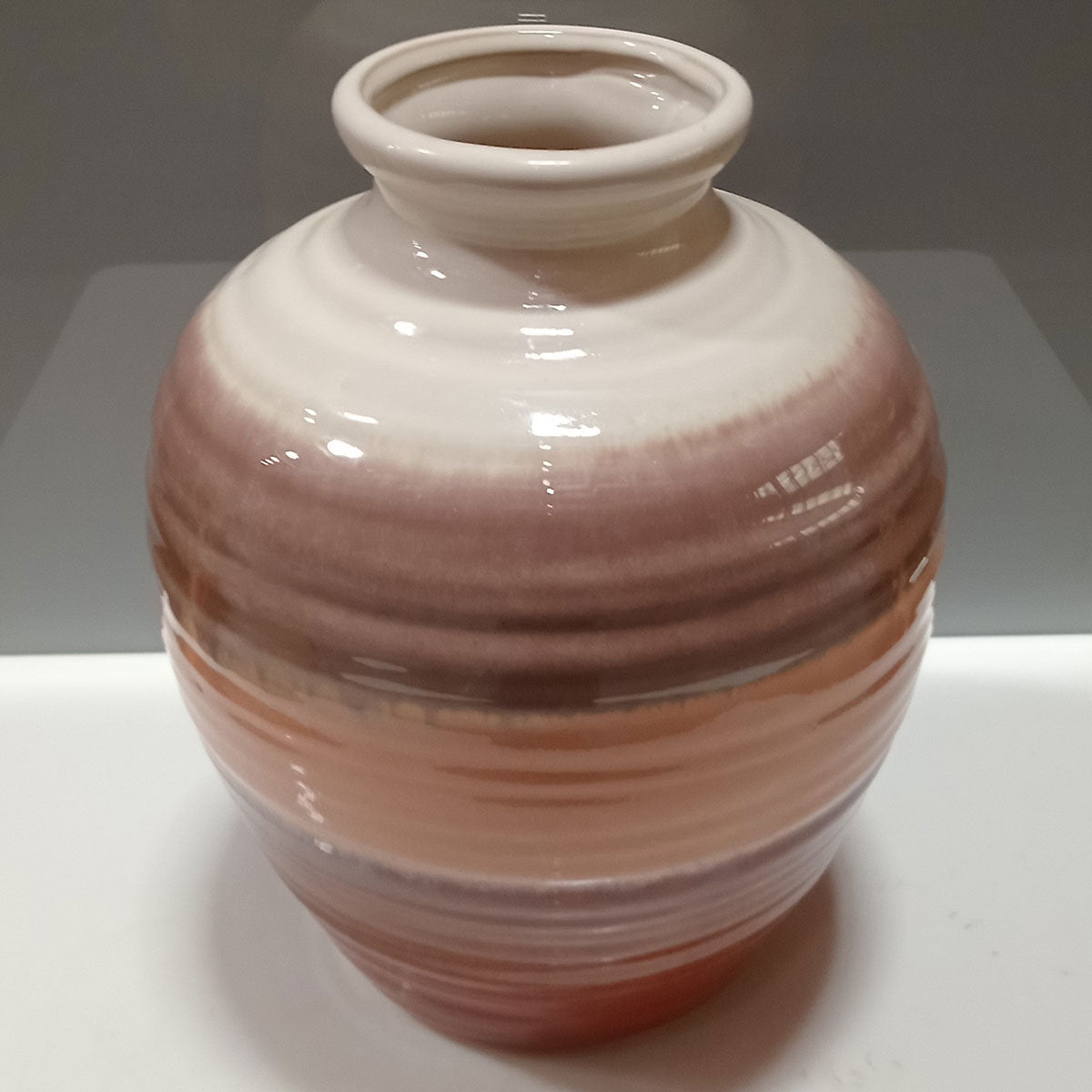 Vaso de Cerâmica Marrom 26x20cm para Decoração e Arranjos Florais