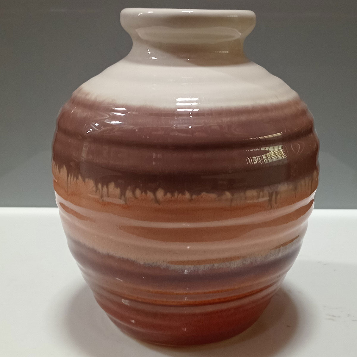 Vaso de Cerâmica Marrom 20x17cm para Decoração Elegante