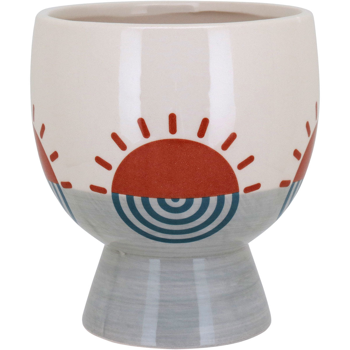 Cachepô de Cerâmica Bege 15x13x13cm para Plantas Decorativas