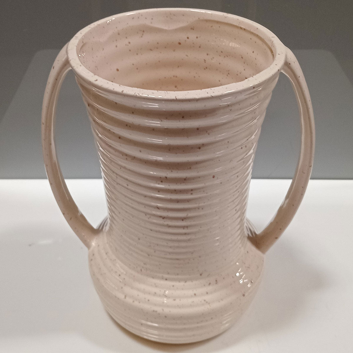 Vaso de Cerâmica Marfim 23x20cm para Decoração de Interiores