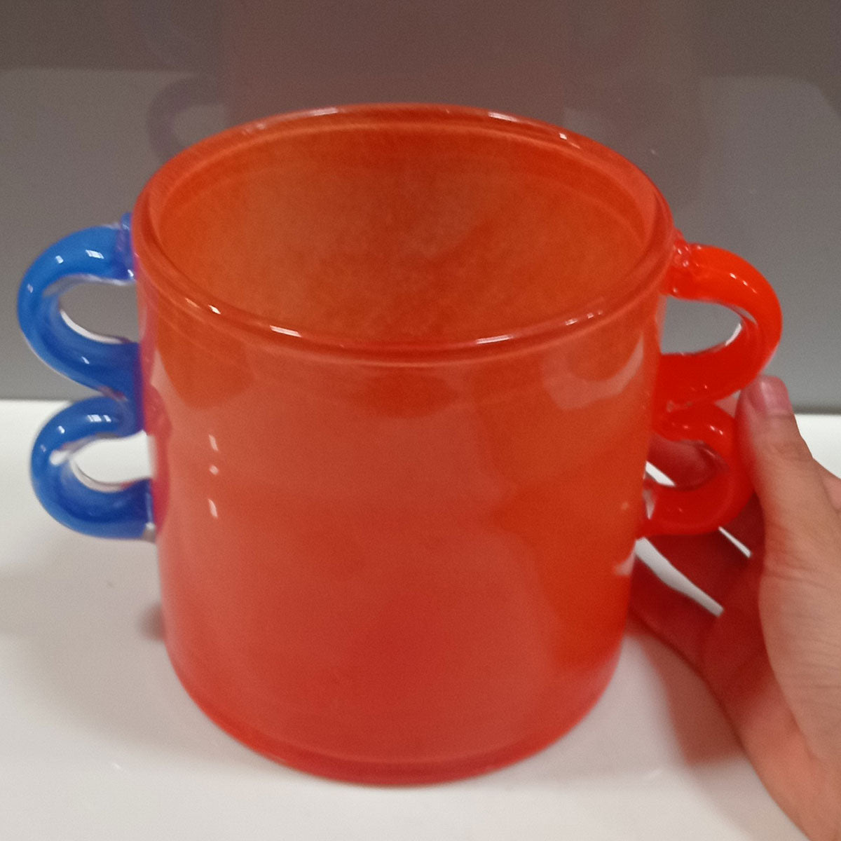 Vaso Vidro 15x21x21cm Laranja