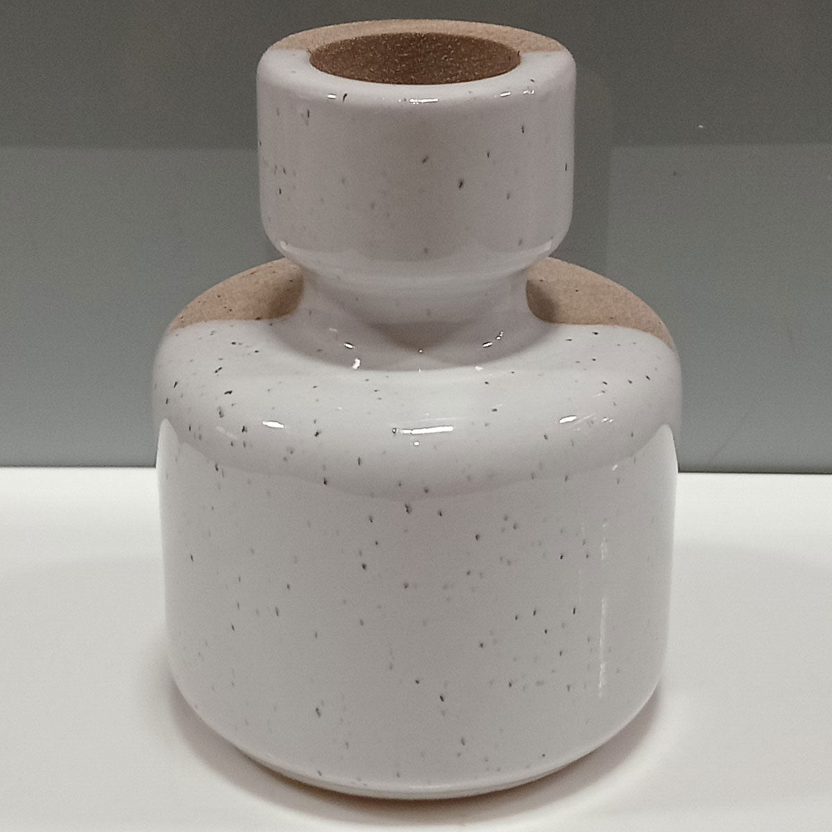 Castiçal de Cerâmica Bege 16x12cm para Velas - Elegante e Durável