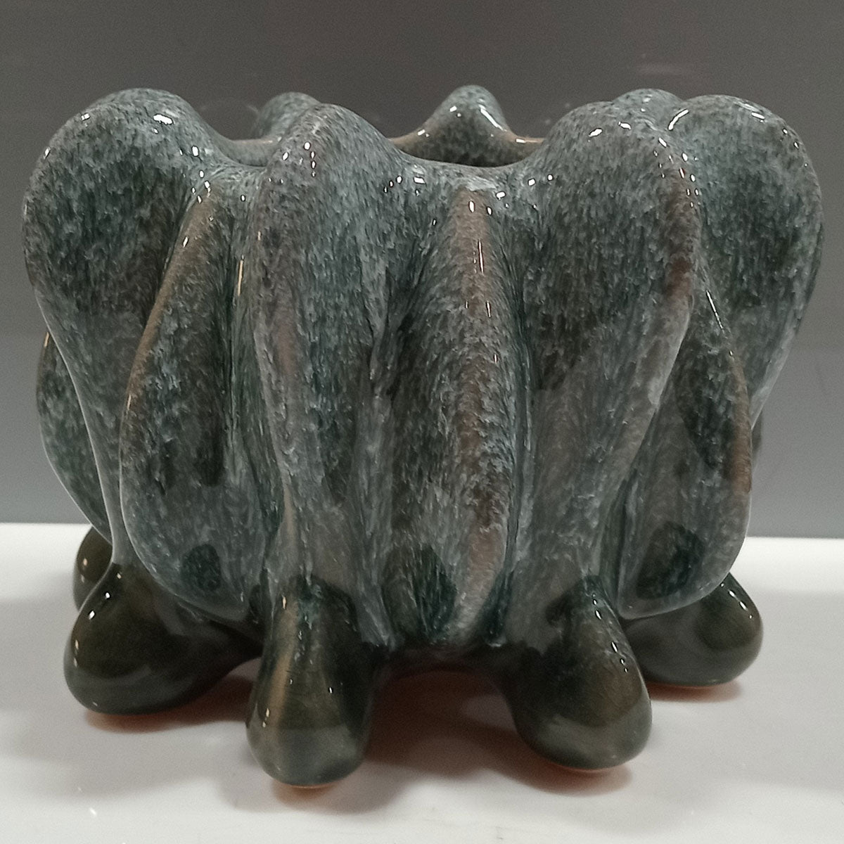 Vaso de Cerâmica Cinza 12x16cm - Decoração Elegante para Ambientes