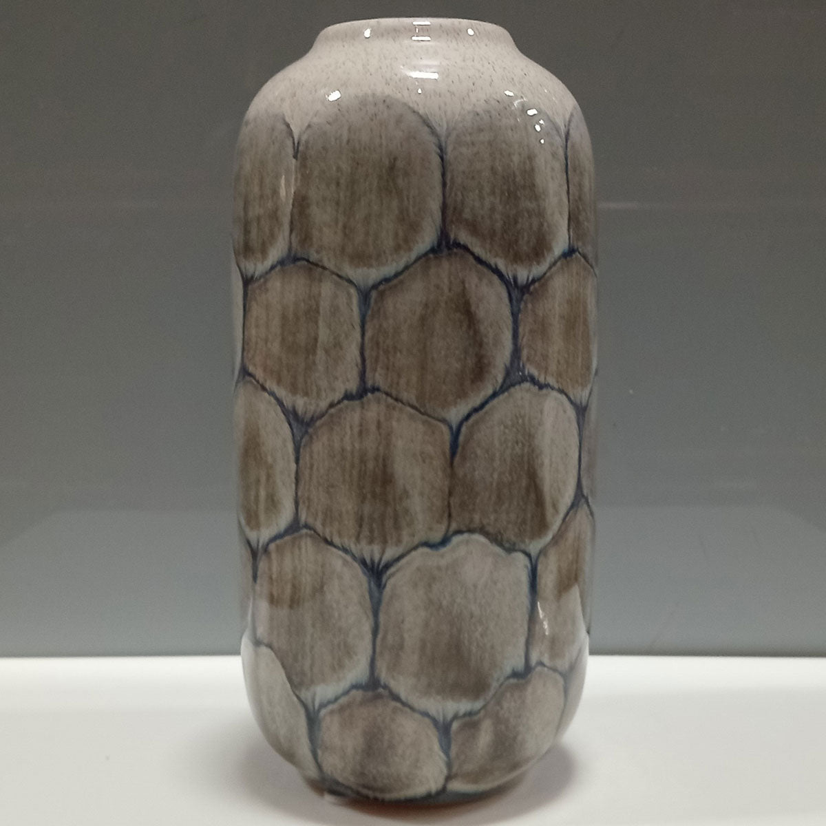 Vaso Cerâmico Azul 23x11cm para Flores - Decoração Elegante