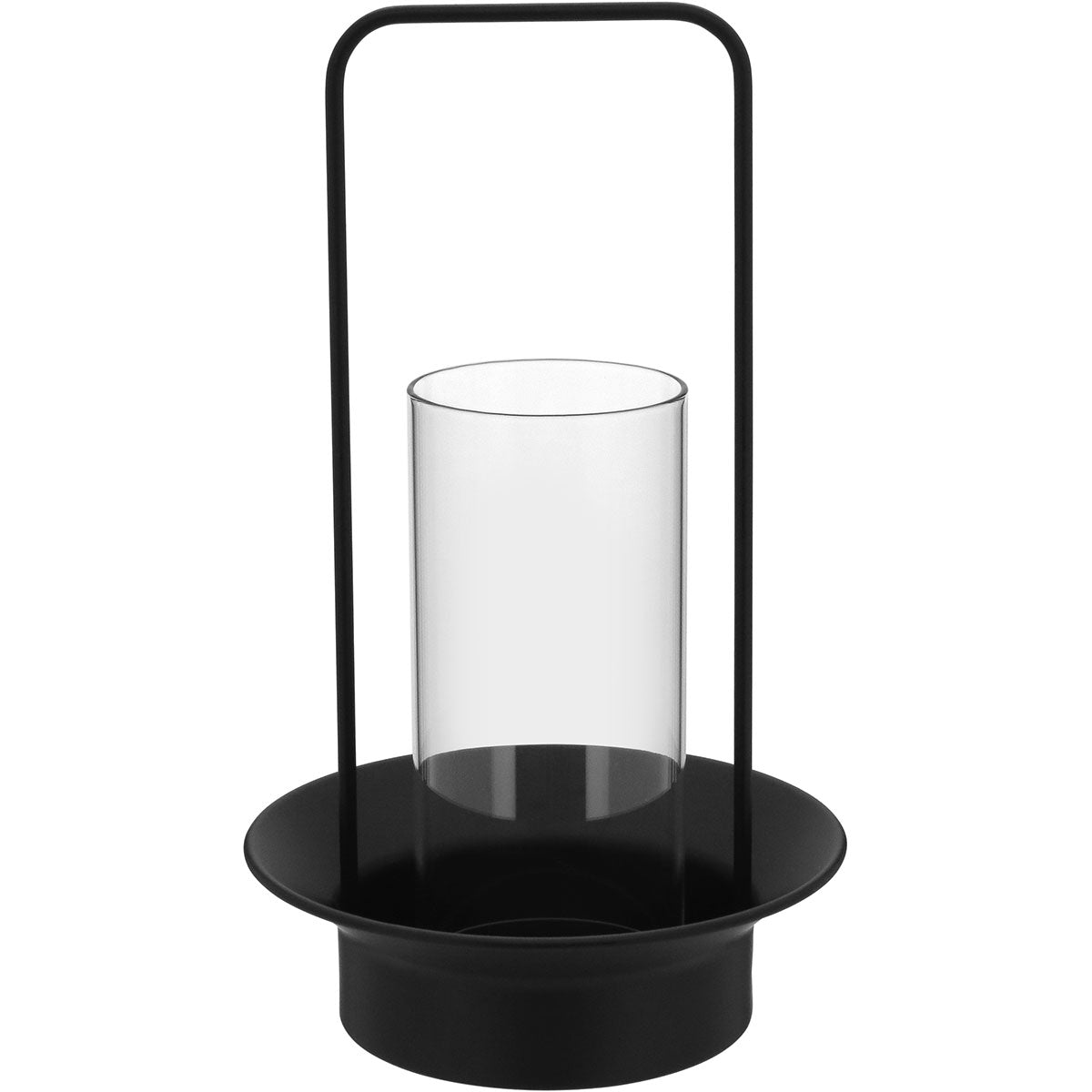 Castiçal de Metal Preto 32x19cm Elegante para Velas Decorativas