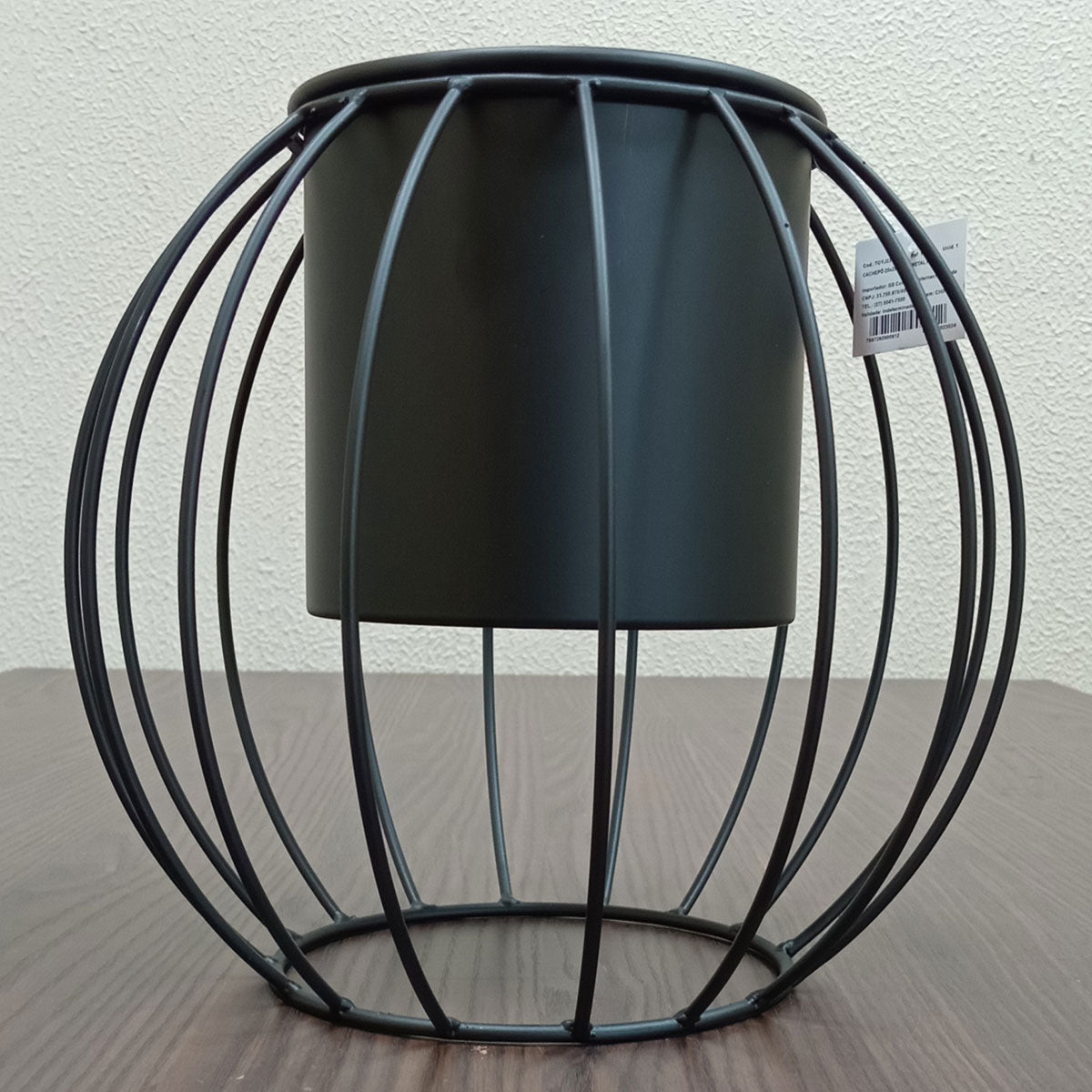 Cachepô de Metal Preto 25x29cm para Plantas - Decorativo e Durável