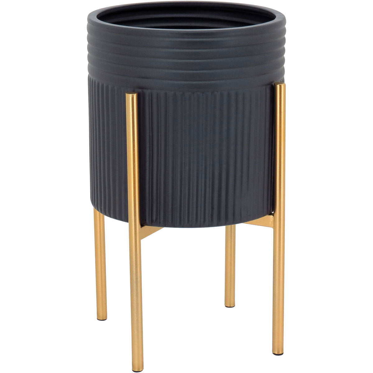 Cachepô Metal Preto 38x22x22cm para Plantas - Decoração Elegante