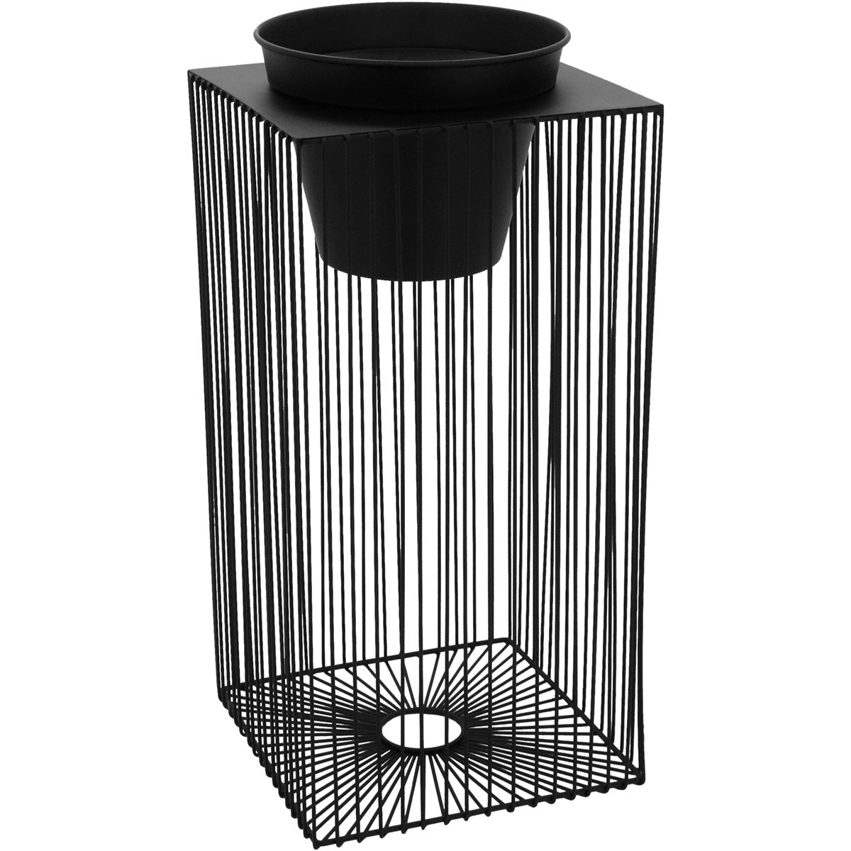 Cachepô de Metal Preto 53x25x25cm para Plantas - Elegante e Durável