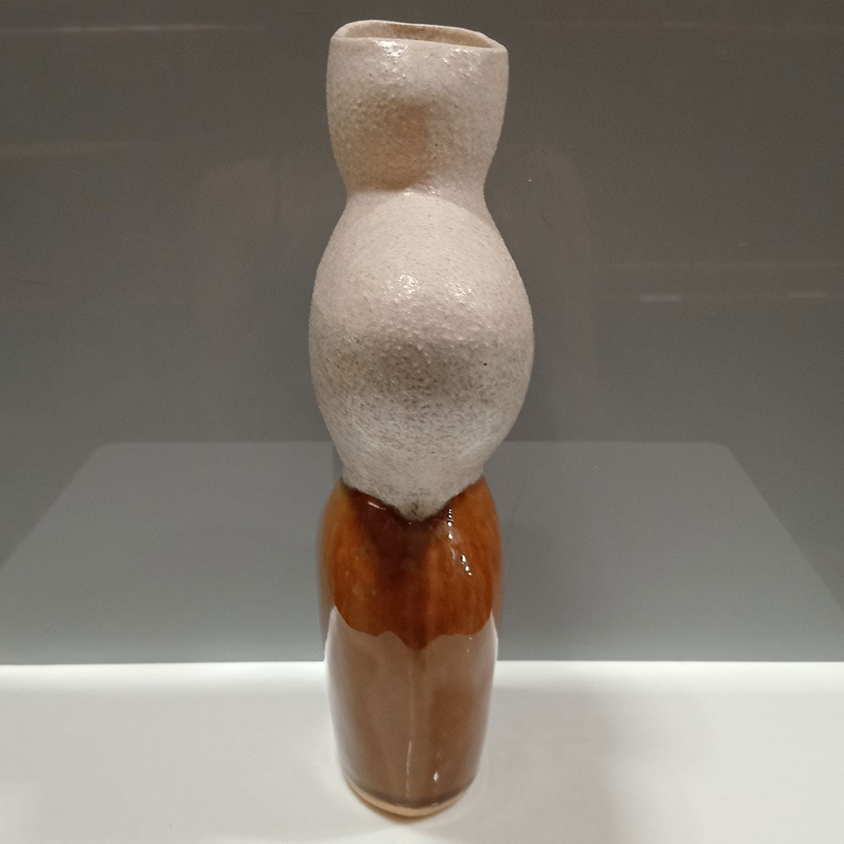 Vaso de Cerâmica Marrom 31x20cm para Decoração de Ambientes