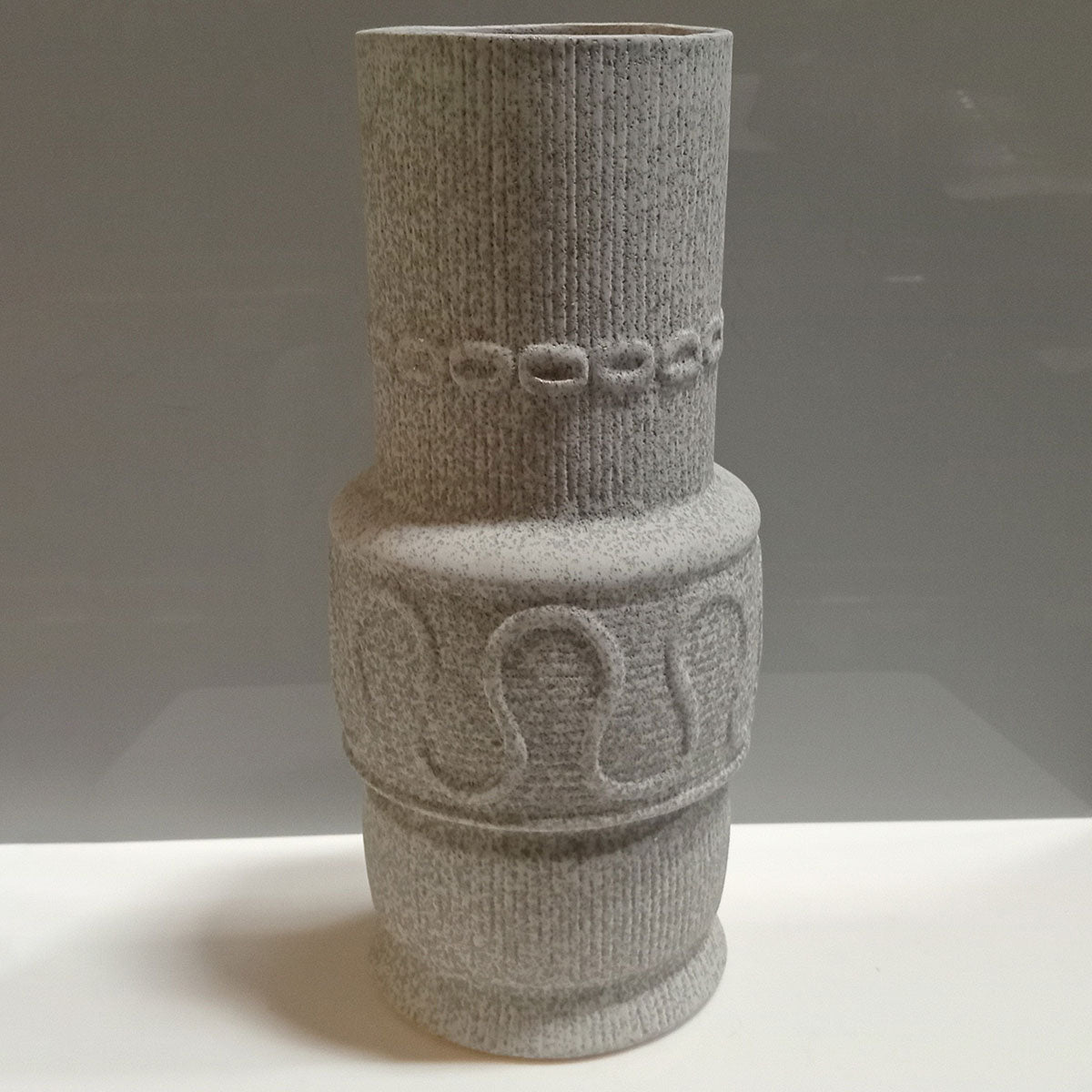 Vaso de Cerâmica Cinza 34x16cm para Decoração de Ambientes