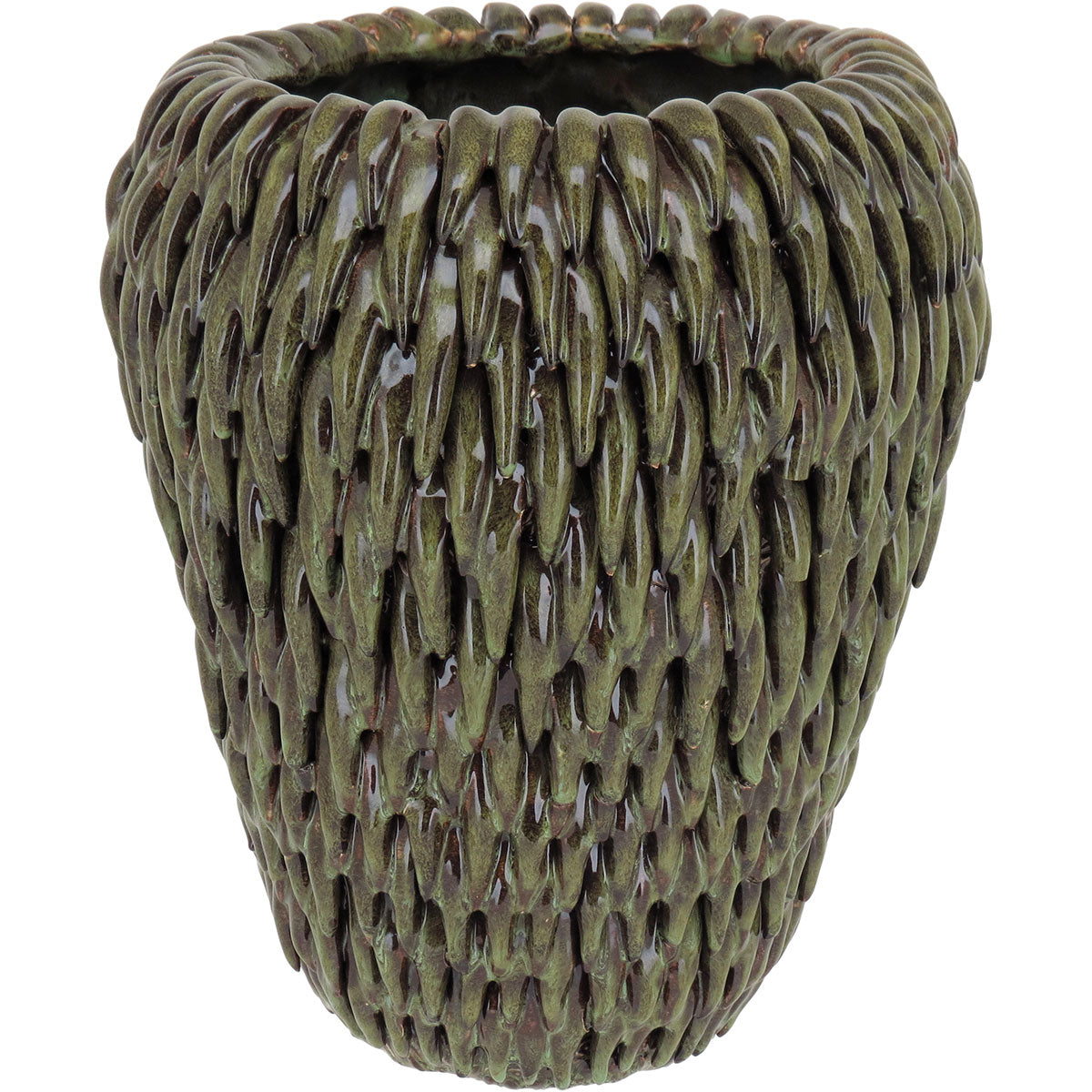 Vaso de Cerâmica Verde 28x24cm - Decoração Elegante para Ambientes