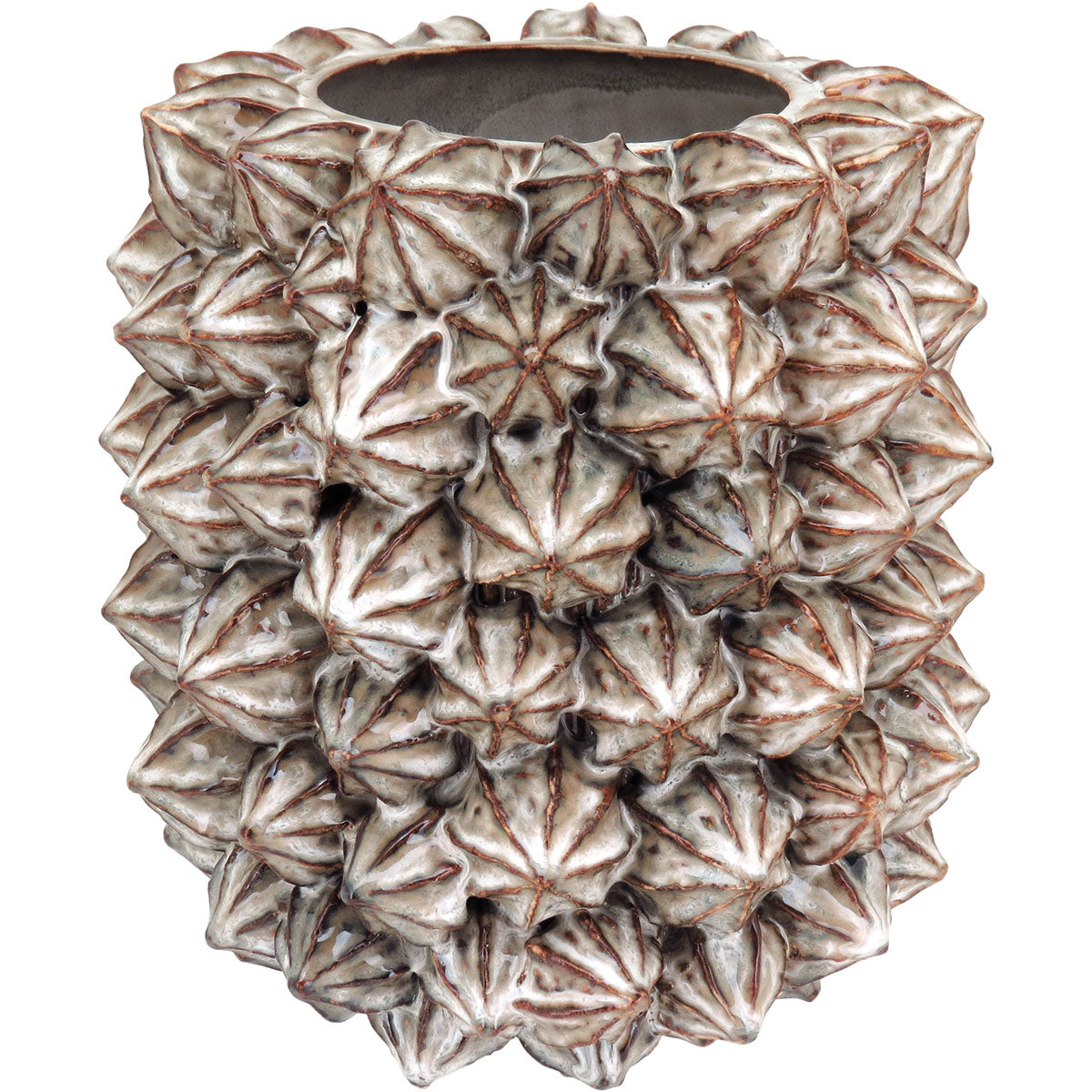 Vaso de Cerâmica Bege 23x22cm - Decoração Elegante para Ambiente