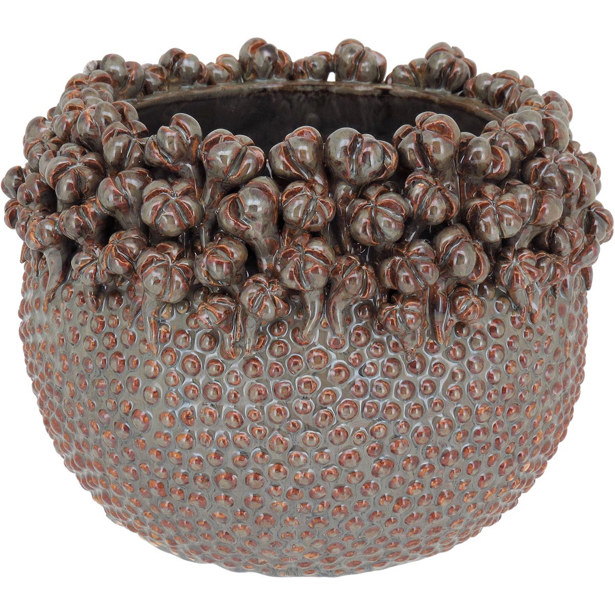 Vaso de Cerâmica Bege 26cm para Decoração e Arranjos Florais