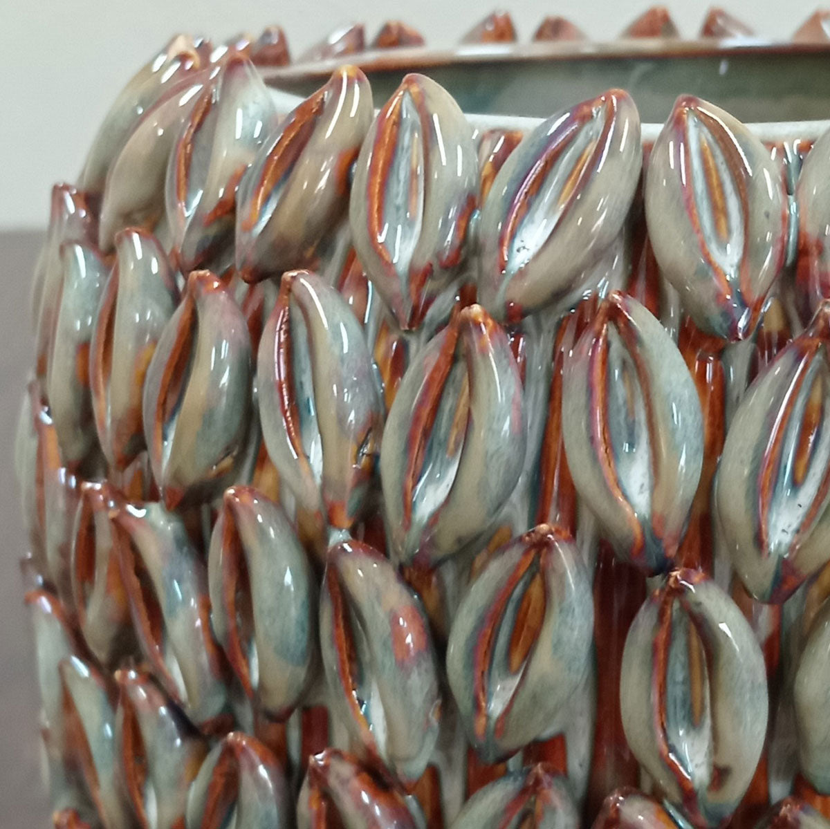 Vaso de Cerâmica Bege 23x18cm para Decoração de Interiores