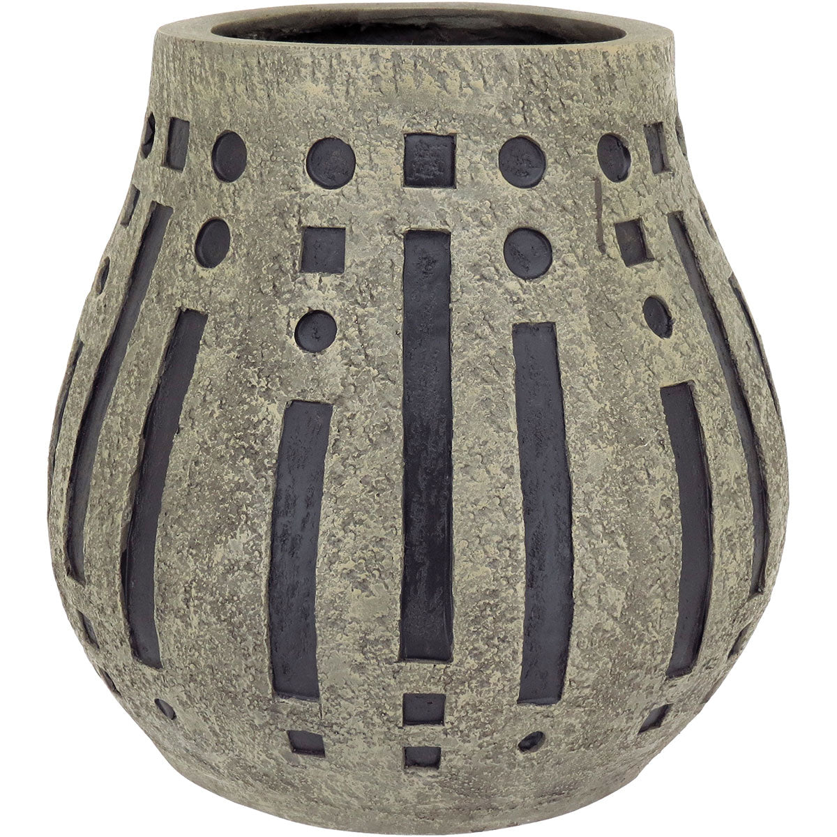 Vaso Resina 34x30x30cm Cinza