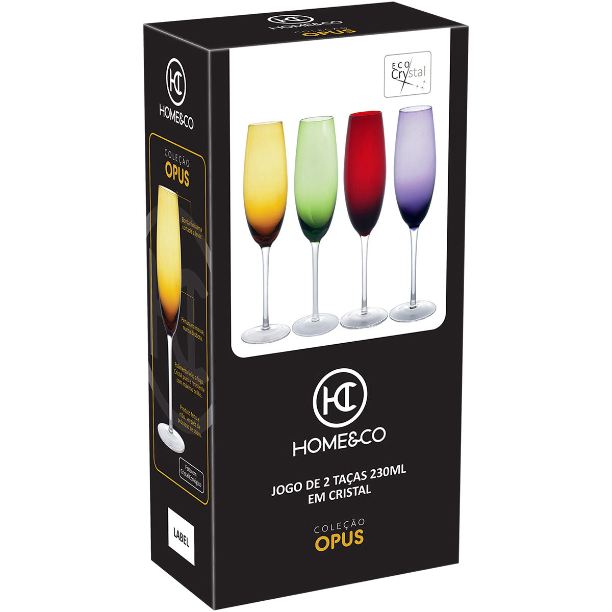 Taças de Champanhe Home&Co Opus Vidro Âmbar 230ml 2 Peças