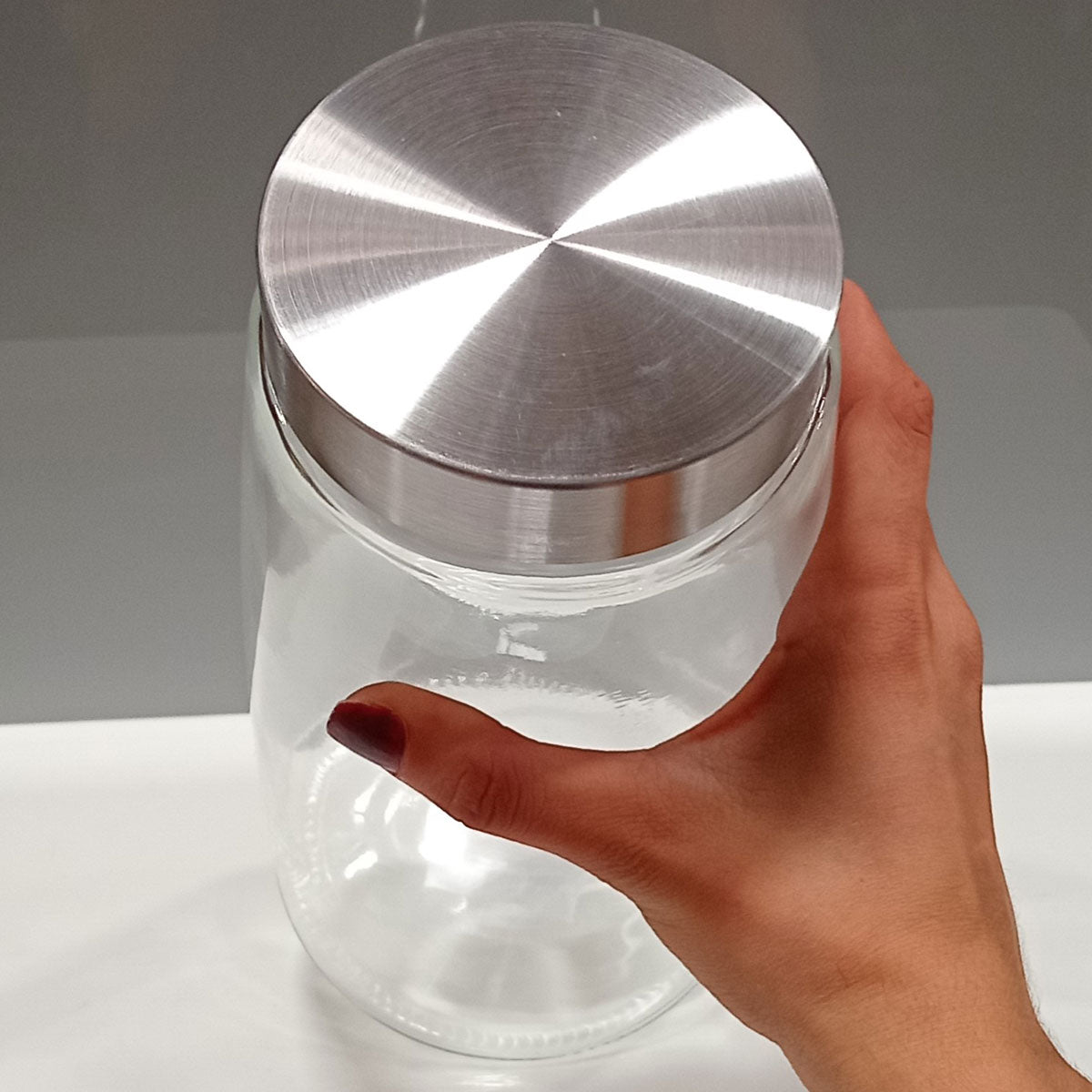 Pote de Vidro Transparente Home&Co 2,1L 23x12x12cm para Armazenamento