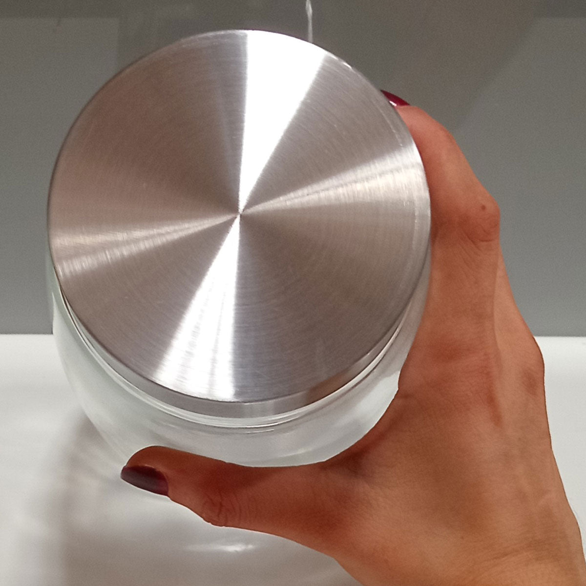 Pote de Vidro Transparente 1,2L Home&Co 16x12x12cm para Alimentos