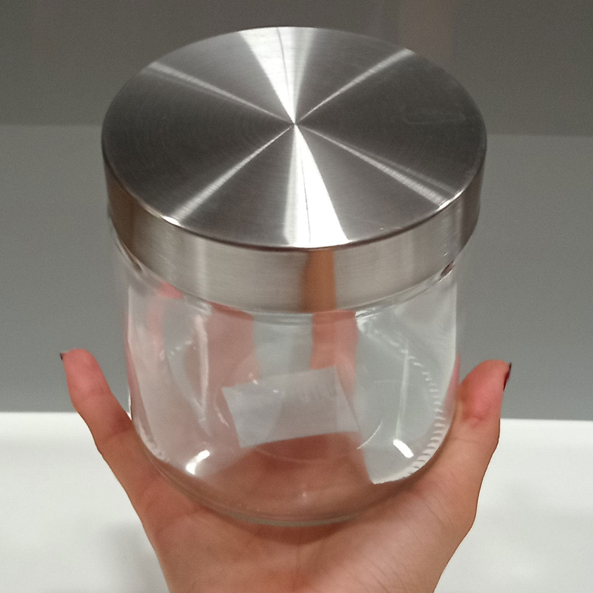 Pote de Vidro Transparente 850ml Home&Co com Tampa Rosca 12x11cm