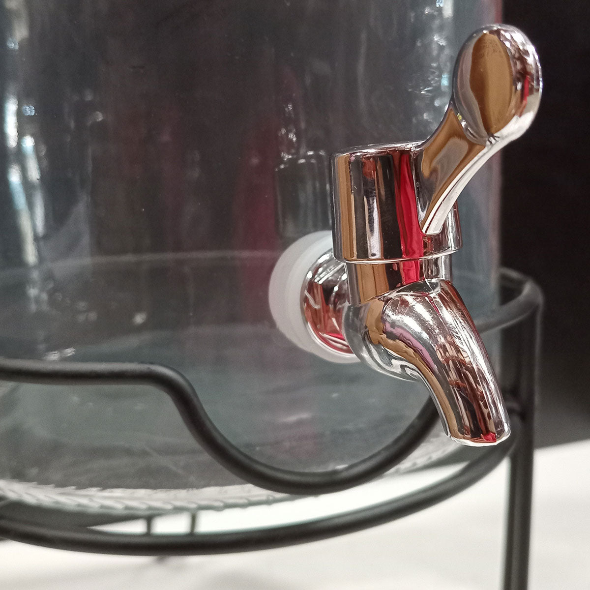 Refresqueira de Vidro 5,5L Home&Co Transparente com Suporte e Torneira