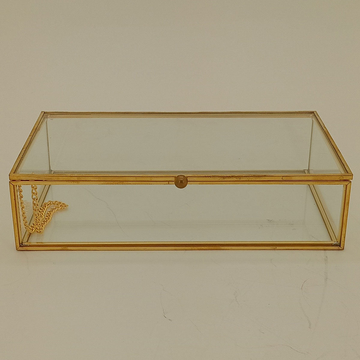 Porta Joias de Vidro Transparente 5x20x12cm para Organização de Joias