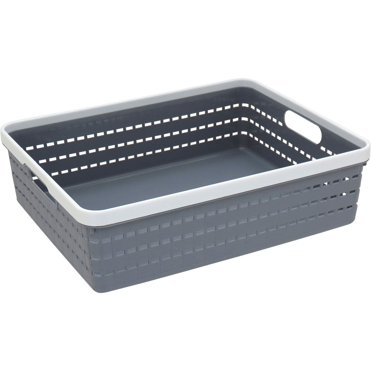 Caixa Organizadora Plástica Cinza 10x26x34cm para Armazenamento