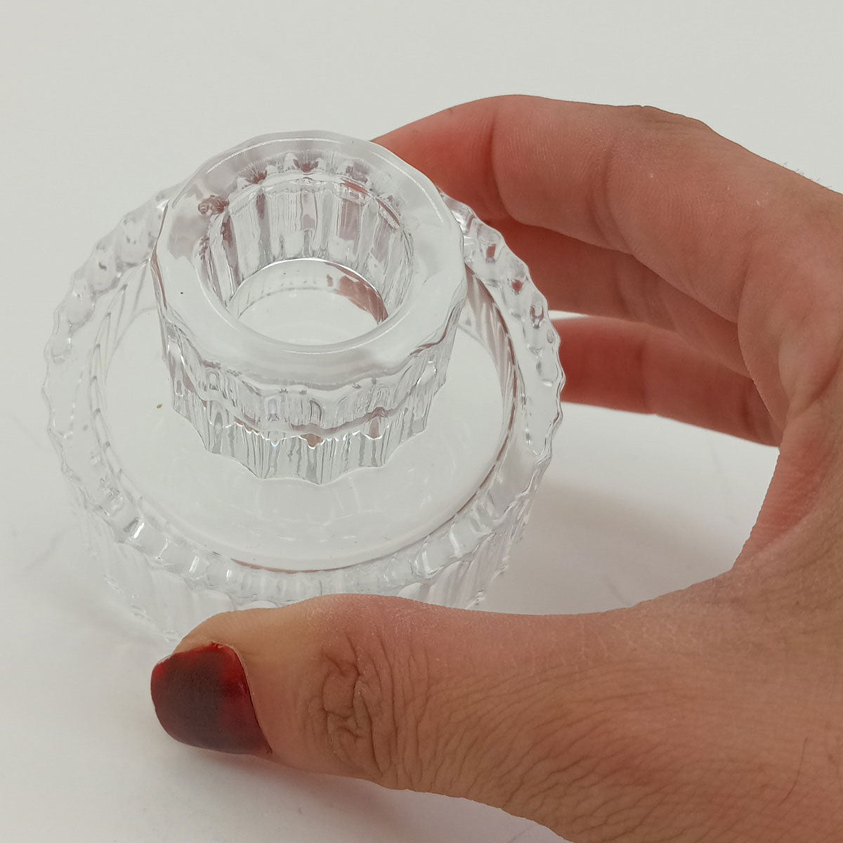 Castiçal Porta Velas de Vidro Transparente 6x6cm - Elegante e Durável