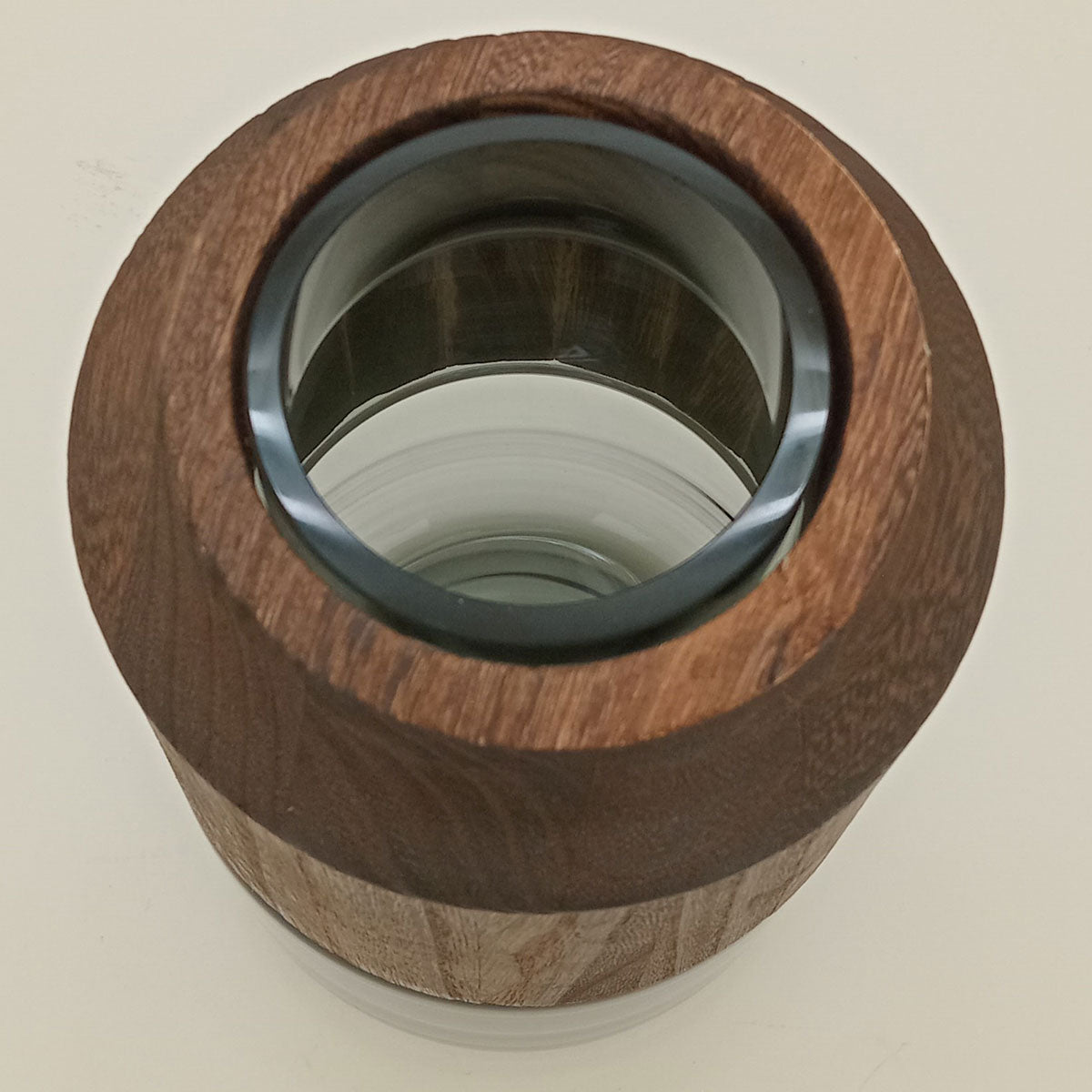 Vaso Vidro 24x10x10cm Cinza