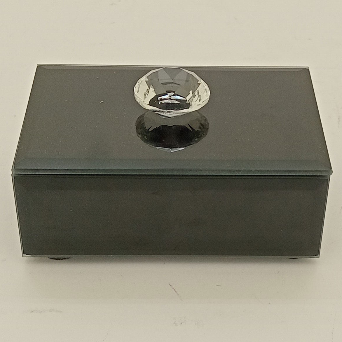 Porta Joias Espelhado MDF Preto 10x7x4cm Compartimentos Organizadores