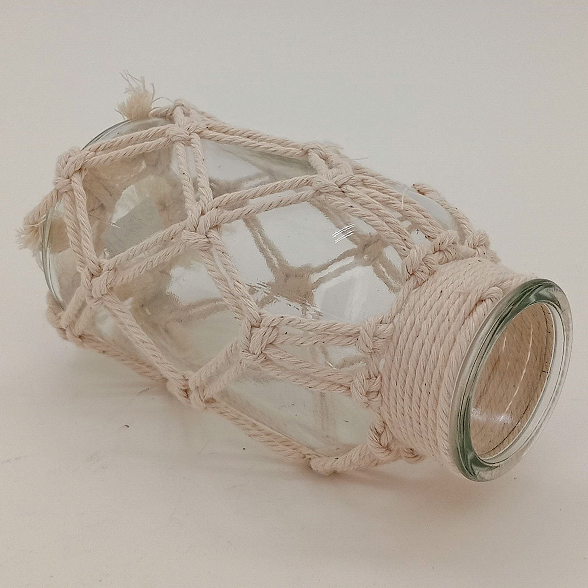 Vaso Trama Algodão Vidro 16x9x9cm Transparente