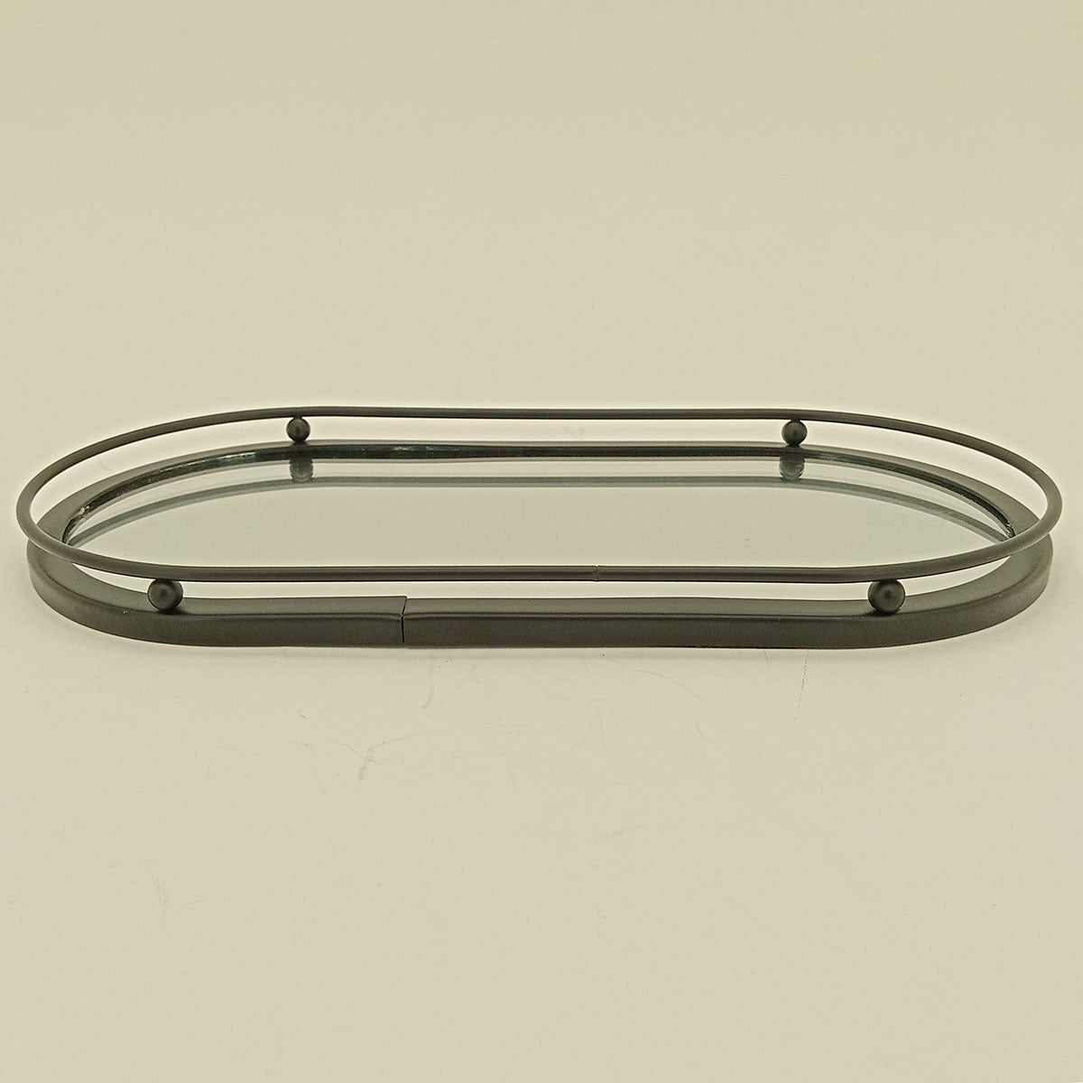 Bandeja Espelhada Metal Preto 27x14x2cm para Servir Bebidas e Petiscos