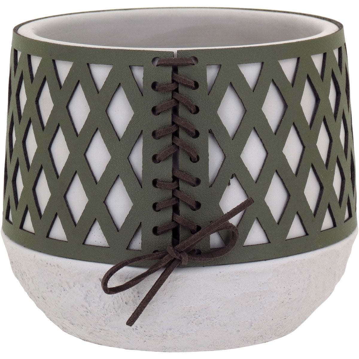 Vaso de Cimento Verde 18x14cm para Decoração de Flores e Folhagens