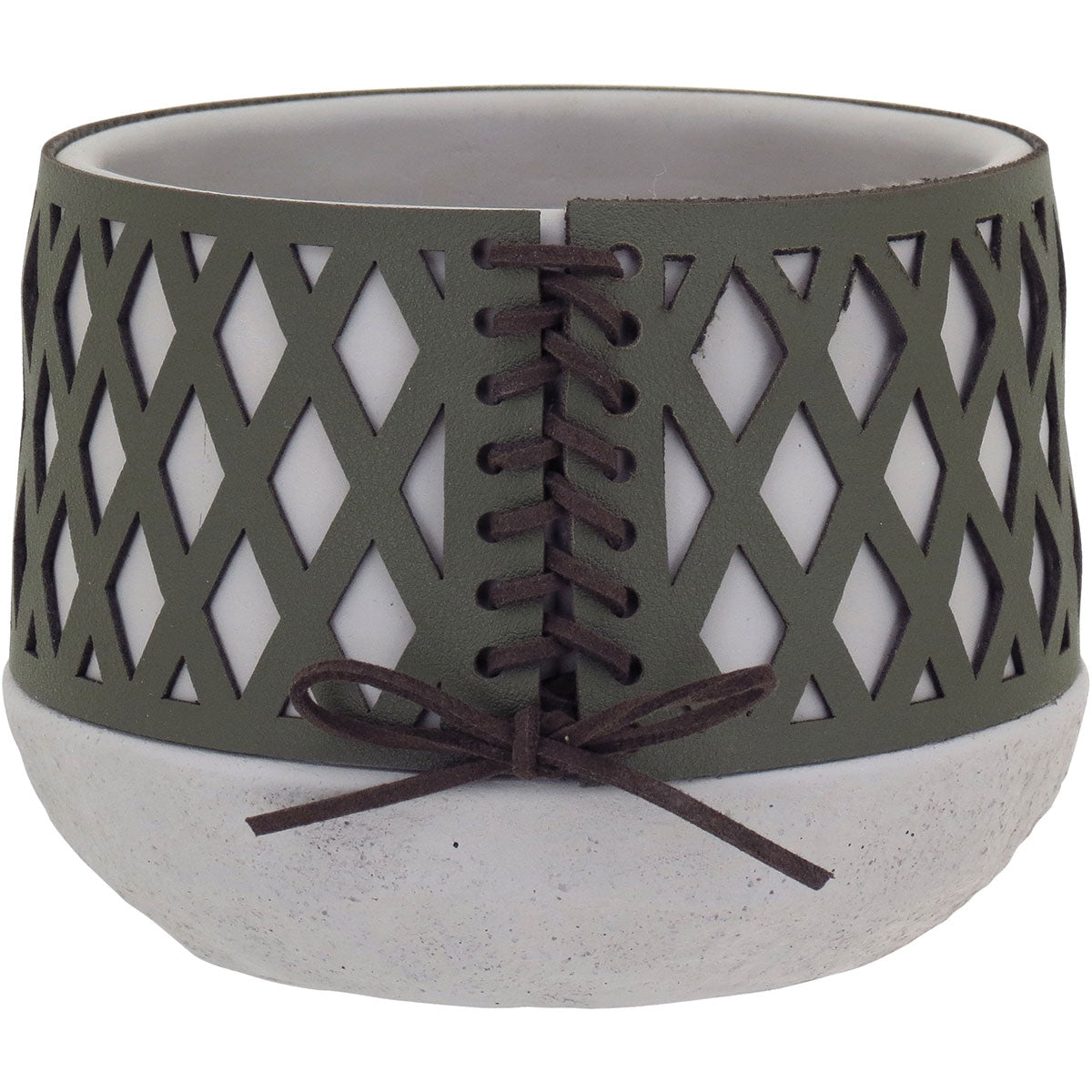 Vaso de Cimento Verde 14x13cm para Decoração - 0,56kg